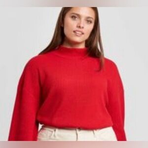 Beautiful Red Sweater AVA & VIV Long-Sleeves Size 1X NEW!